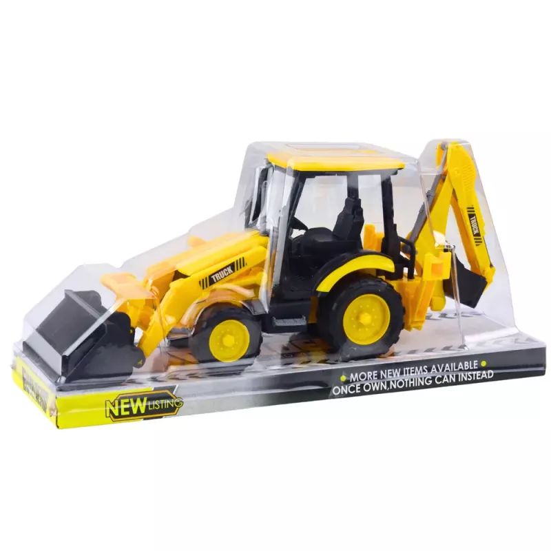 LEAN TOYS Stavebný bager s pohonom pohyblivé dve lyžice žltý