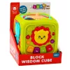 LEAN TOYS Interaktívna učebná kocka pre batoľatá lev zelená