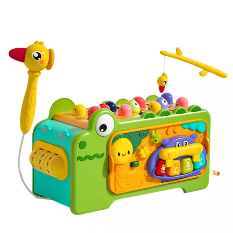 LEAN TOYS Krokodíl interaktívna učebná kocka multifunkčné zvuky