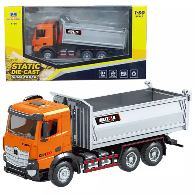 Huina 22775 1:50 oranžový kovový sklápač diecast model