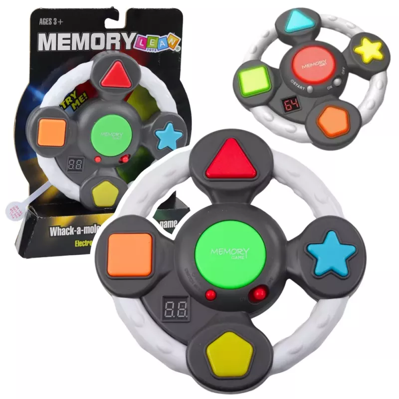 LEAN TOYS elektronická logická hra memory arkádový volant so svetlami a zvukmi