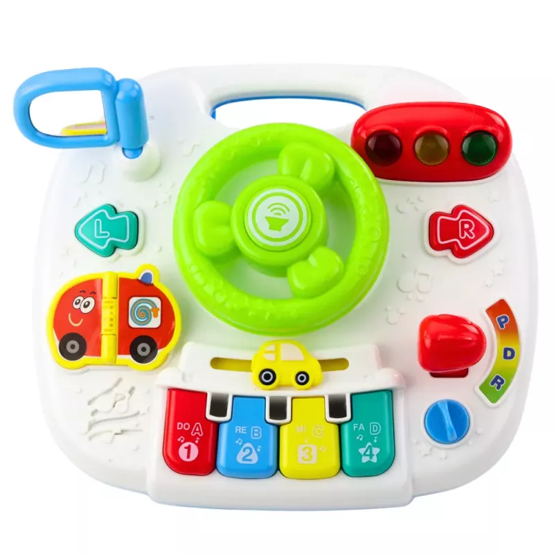 LEAN TOYS Panel interaktívny stôl vzdelávací volant 2v1 svetlá zvuky