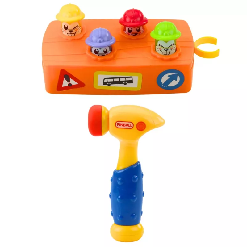 LEAN TOYS Interaktívna hračka farebné kladivo škrečok stavba cesty
