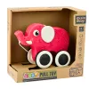 LEAN TOYS Slon ťahacia hračka na šnúrke s pískadlom eko červená