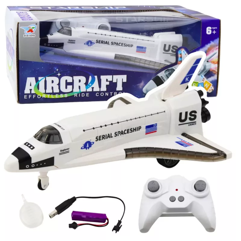 LEAN TOYS RC vesmírna loď diaľkovo ovládaná svetlá zvuky dym