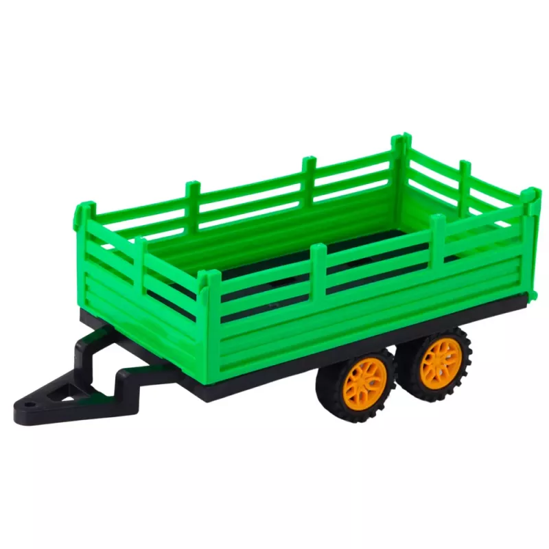 LEAN TOYS RC zelený diaľkovo ovládaný poľnohospodársky traktor s prívesom