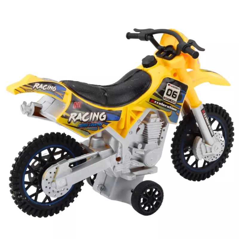 LEAN TOYS Motocross off-road pohon svetlá zvuky žltá