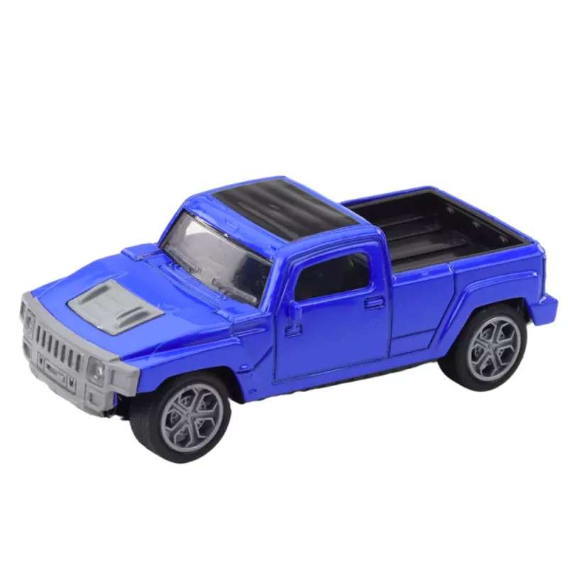 LEAN TOYS Sada kovové auto s obytným prívesom modrá