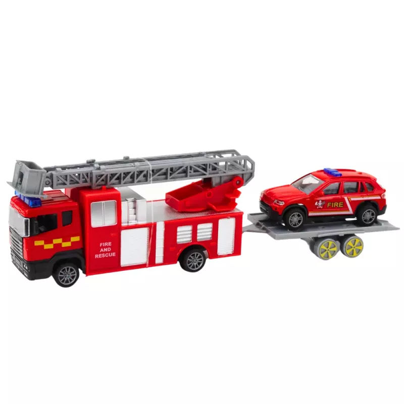 LEAN TOYS Hasičské autá hracia sada červená