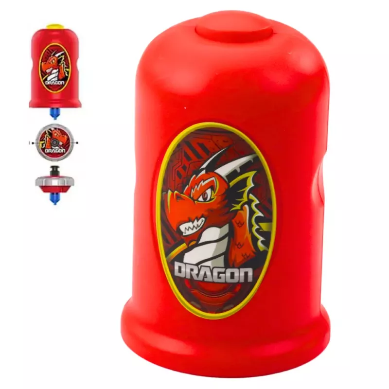LEAN TOYS Lietajúci disk drak roztočený vlk odpaľovač sada červená