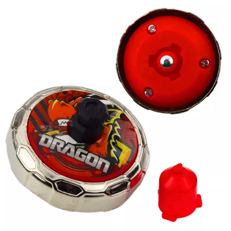 LEAN TOYS Lietajúci disk drak roztočený vlk odpaľovač sada červená
