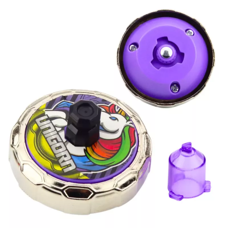 LEAN TOYS Lietajúci disk jednorožec roztoč odpaľovač sada fialová