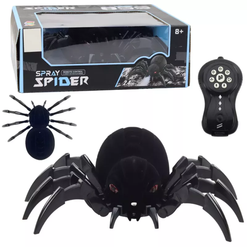 LEAN TOYS RC Black Widow diaľkovo ovládaný pavúk s dymovým efektom