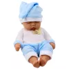LEAN TOYS Spiaca bábätko bábika v modrých pyžamách s čiapkou s brmbolcom