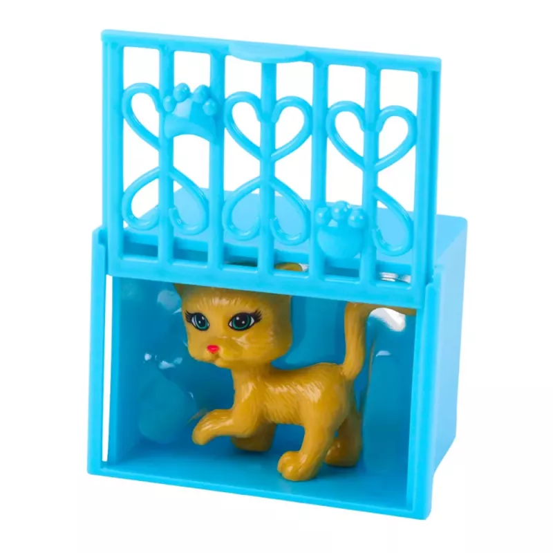 LEAN TOYS Mini bábika s doplnkami Kitty kočík ružová sada bábik