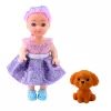 LEAN TOYS Mini bábika v šatách poschodová posteľ pes sada