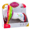 LEAN TOYS Figúrka veľký rozprávkový kôň dúhová hriva farebné ozdoby biela