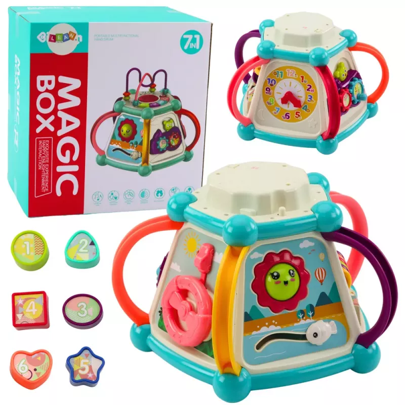 LEAN TOYS Multifunkčná vzdelávacia kocka, triedič 7v1, svetlá a zvuky