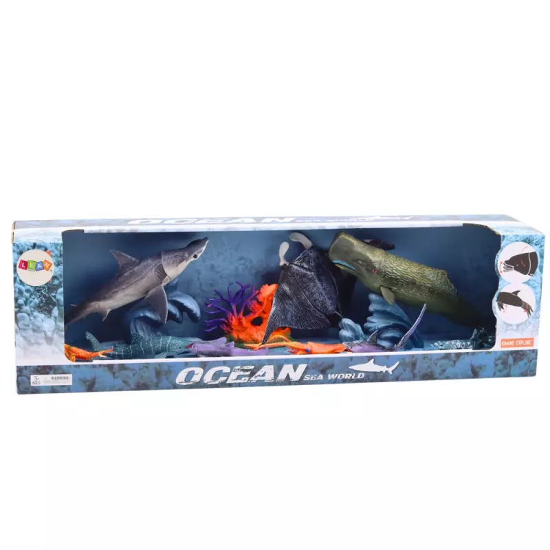 LEAN TOYS Sada figúrok morské živočíchy s pohyblivými prvkami, raja