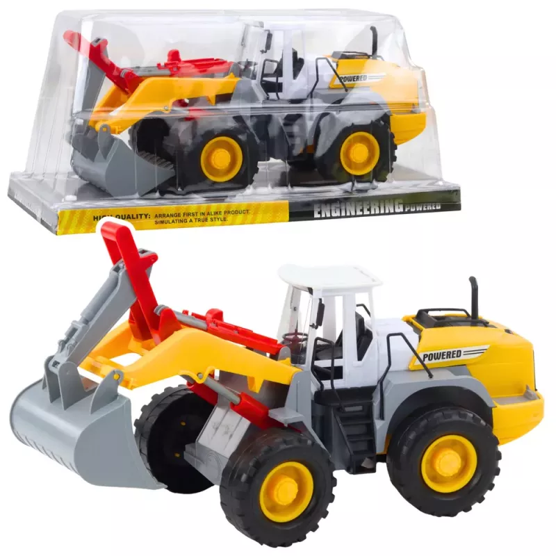 LEAN TOYS Stavebný stroj, rýpadlo-nakladač s pohyblivou lyžicou