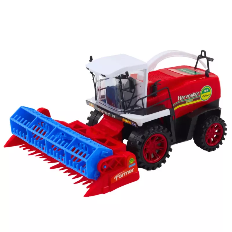 LEAN TOYS Kombajn, farmový poľnohospodársky adaptér, pohon, červený