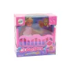 LEAN TOYS Mini bábika v pyžame sada s ružovou posteľou