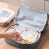 LEAN Termoizolačná taška na raňajky s nastaviteľným popruhom strieborná 27cm