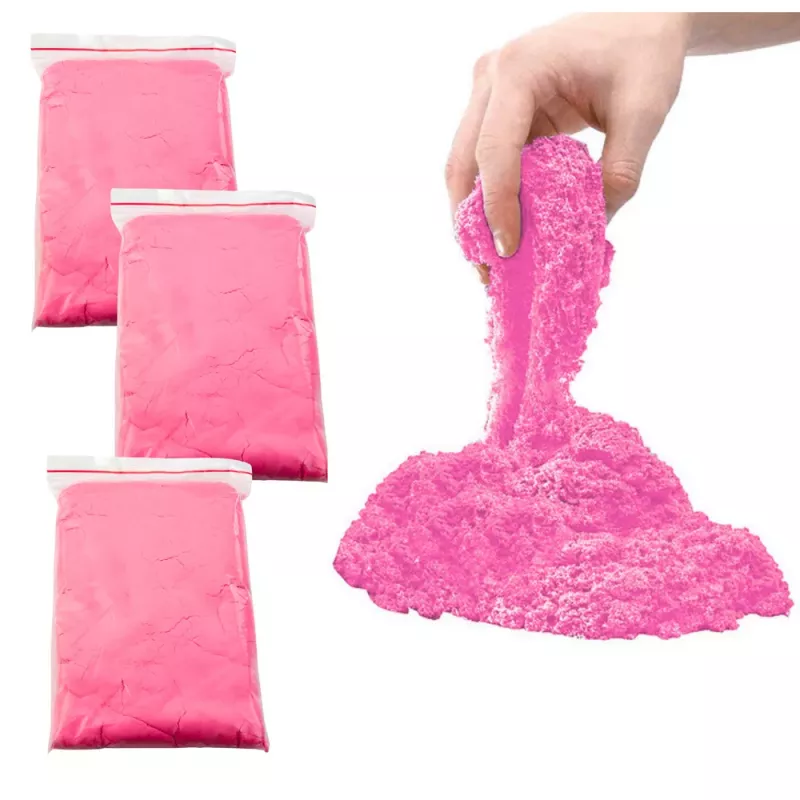 LEAN TOYS Magický piesok sada ružová 3kg formičky nástroje nafukovacia doska