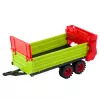 LEAN TOYS Traktor s vlekom, trecí pohon, otváracia kapota, dvere, zelený