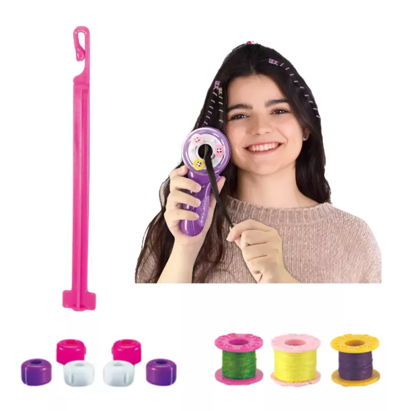 LEAN TOYS Sada na krásu vlasov strojček na pletenie nite gumičky korálky