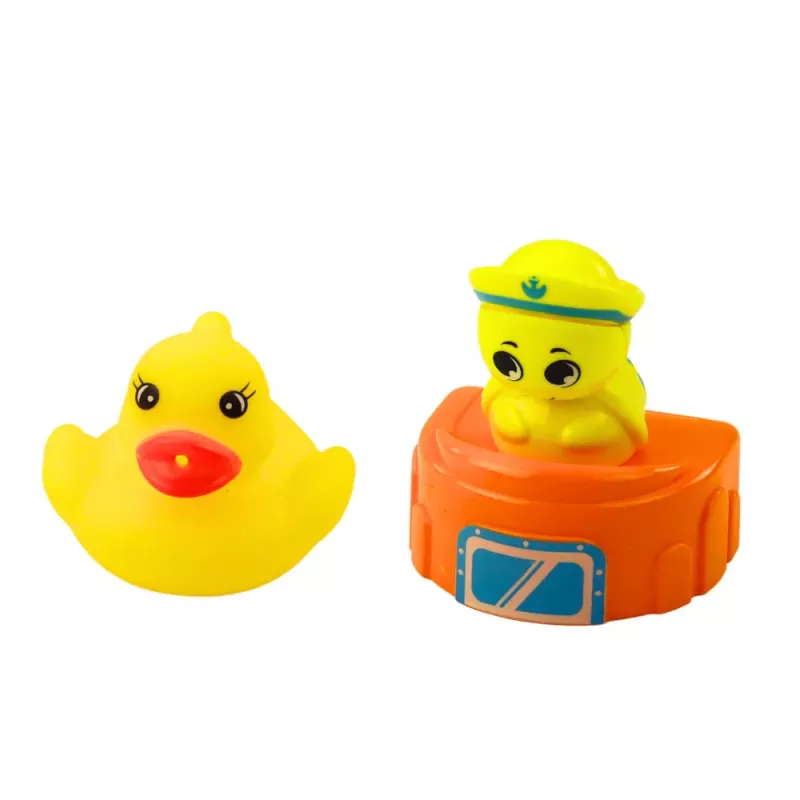 LEAN TOYS Kúpacia hračka loď čln farebný žeriav hák kačica korytnačka