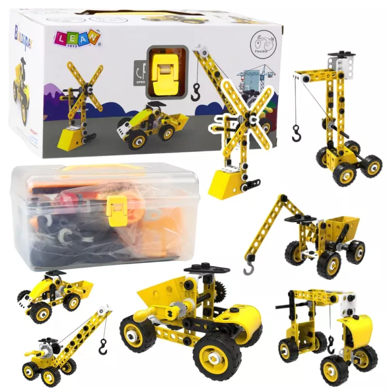 LEAN TOYS Sada stavebníc stavebné stroje 8v1 100 dielov