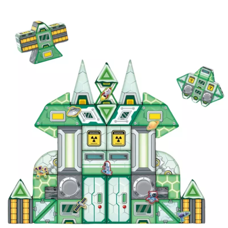 LEAN TOYS Magnetické bloky vesmír vesmírna stanica 4D 66 ks