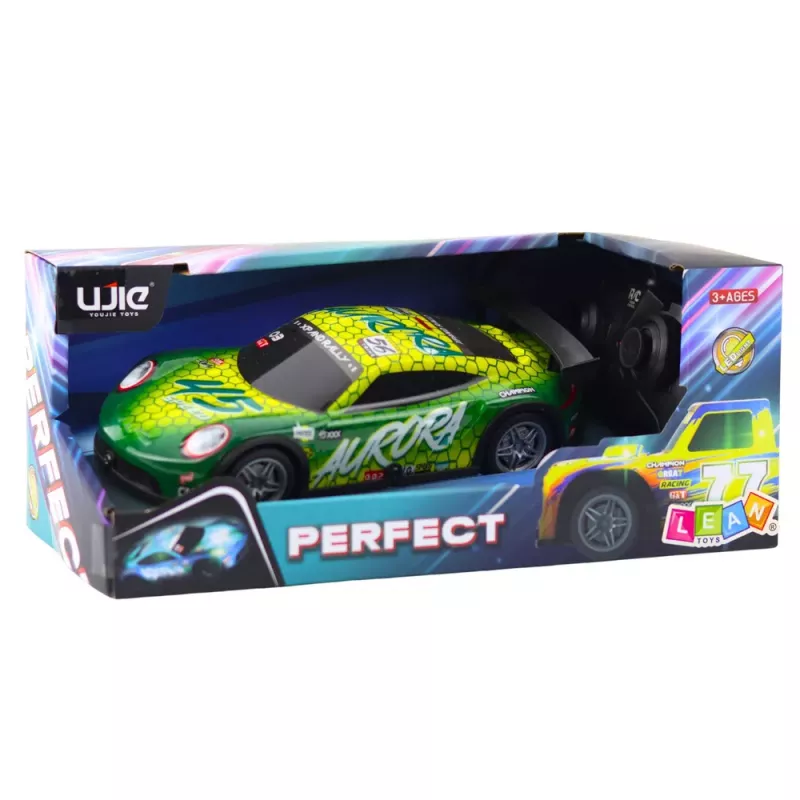 LEAN TOYS RC pretekárske auto na diaľkové ovládanie so svietiacou karosériou zelená