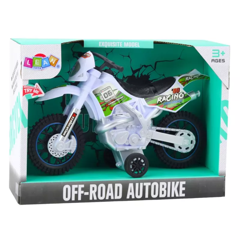 LEAN TOYS Motocross Off-Road Drive svetlá zvuky biela