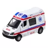 LEAN TOYS Sanitka kov Pull Back motorizovaná svetlá zvuky biela 1:32