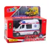 LEAN TOYS Sanitka kov Pull Back motorizovaná svetlá zvuky biela 1:32