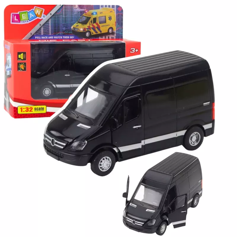 LEAN TOYS Kovová dodávka so zvukmi čierna