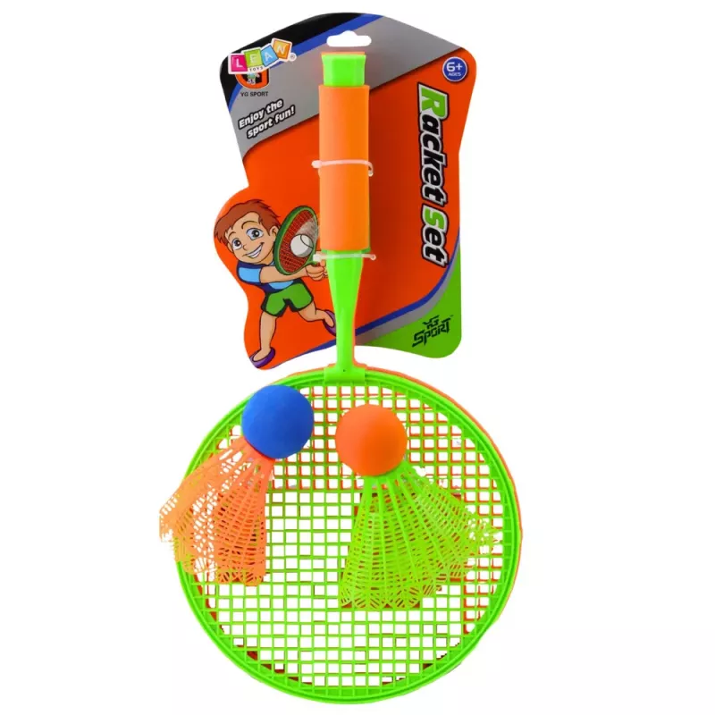 LEAN TOYS Súprava bedmintonových rakiet: 2 rakety, 2 veľké košíky a 1 loptička
