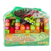 LEAN TOYS Vzdelávacie stavebnice vo vrecku dinosaurus čísla písmená 91 ks
