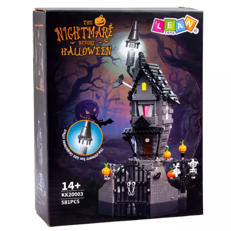 LEAN TOYS Stavebnica strašidelný dom halloweenska veža 581 dielov