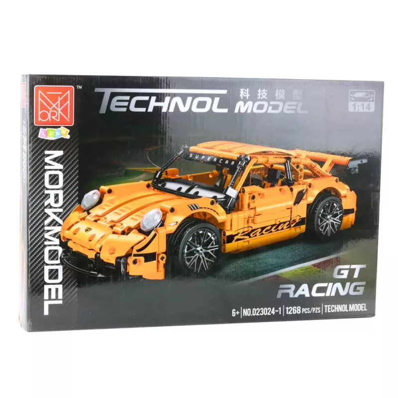 LEAN TOYS Stavebnica pretekárske auto GT oranžová 1:14 1268 ks