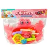 LEAN TOYS Sada na rybolov: stôl s krabmi, 10 rýb, udica, sitko, ružová