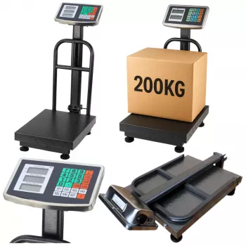 LEAN LCD elektronická plošinová váha na sklad, presnosť do 20 g, 200 kg