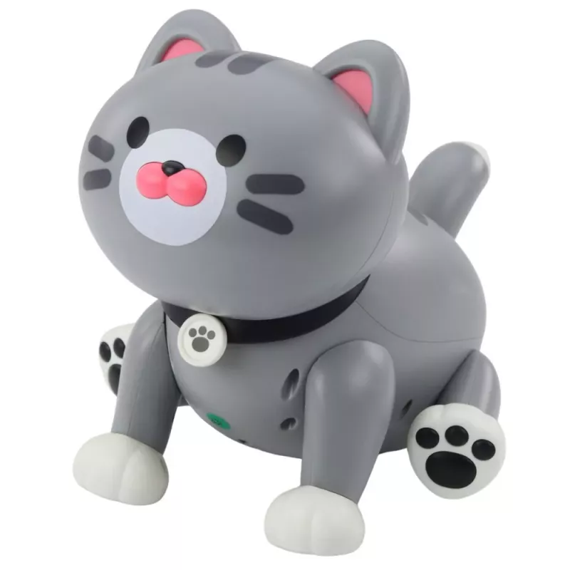 LEAN TOYS Interaktívne robotické mačiatko, na diaľkové ovládanie, RC ovládač, sivá