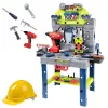 LEAN TOYS Kutilský stôl 2-in-1 kufrík sada nástrojov skrutkovač prilba 133 ks