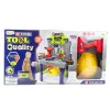 LEAN TOYS Kutilský stôl 2-in-1 kufrík sada nástrojov skrutkovač prilba 133 ks