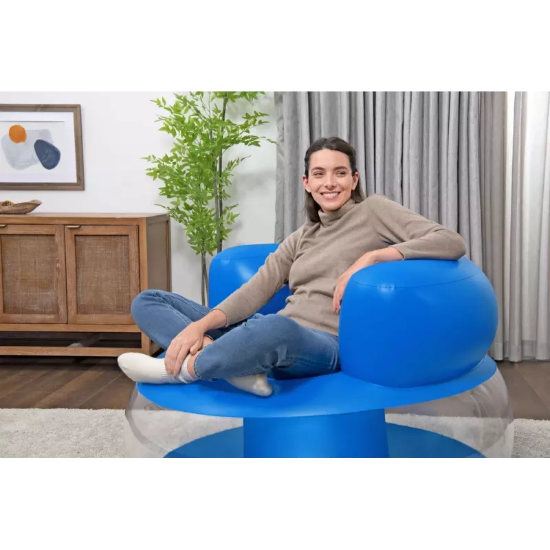Bestway Nafukovacia modrá stolička 112 x 112 x 70 cm