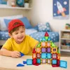 LEAN TOYS 3D magnetické bloky stavebná skladačka farebná 45 ks
