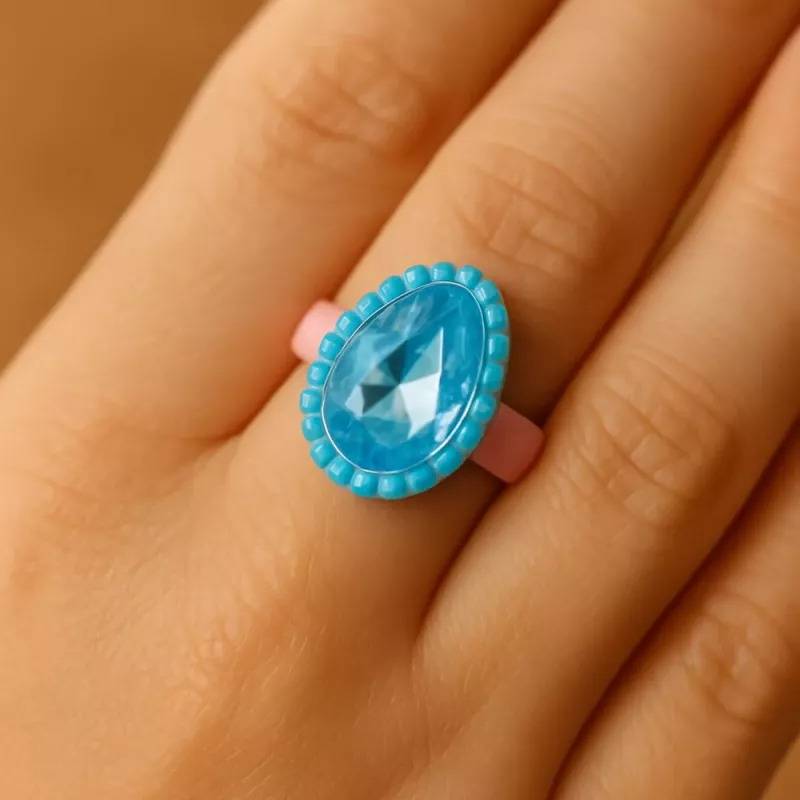 LEAN TOYS beauty sada detské prstene farebné diamanty 50 ks